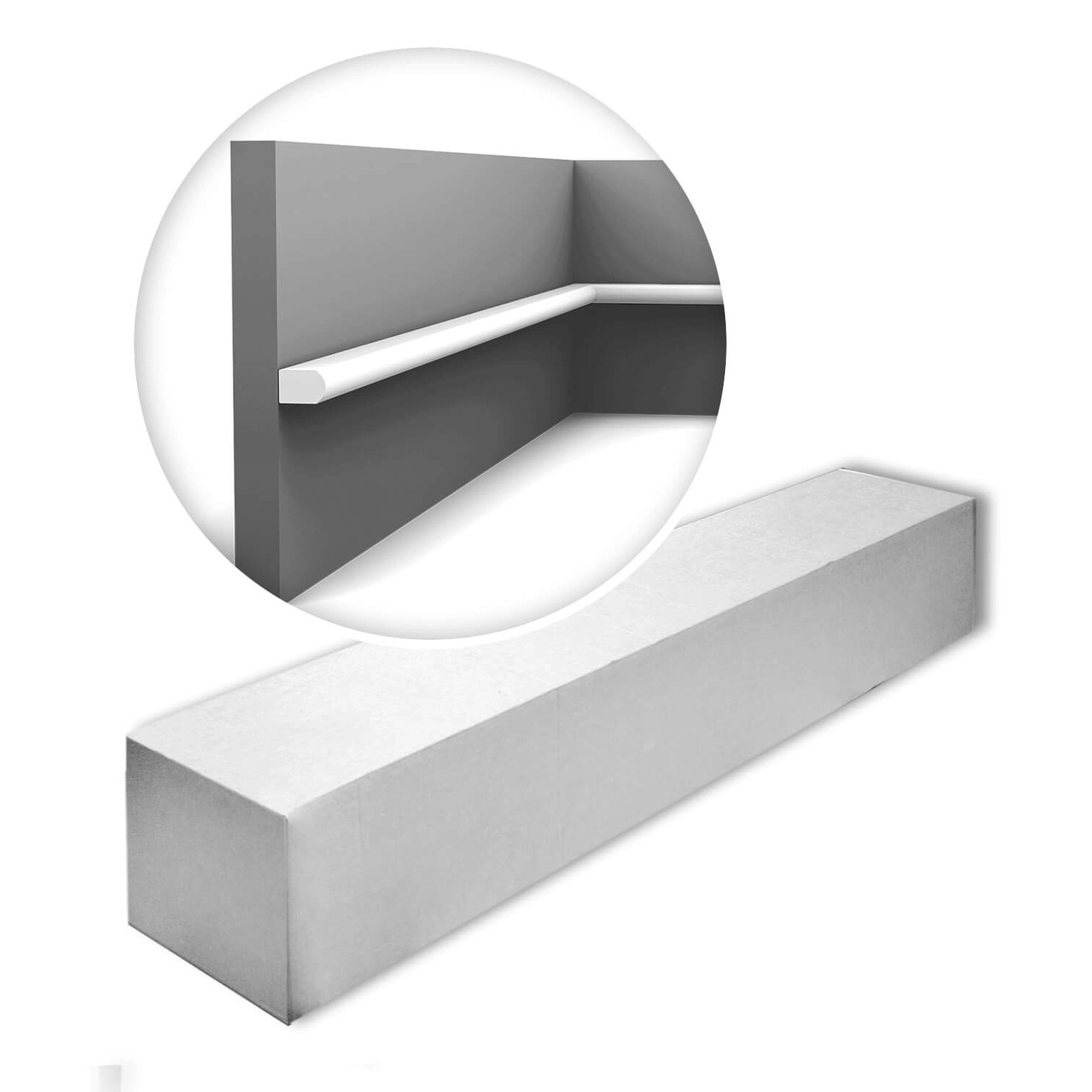 ORAC DECOR PX209-Box-10 MODERN Wandleisten 1 Karton Set 10 Stuckleisten 20 m Weiß