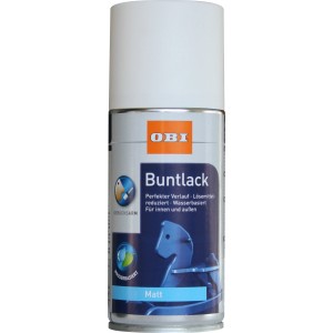 OBI Buntlack Spray Reinweiß matt, 150ml Dose. Farbspray für Holz, Metall, Kunststoff.
