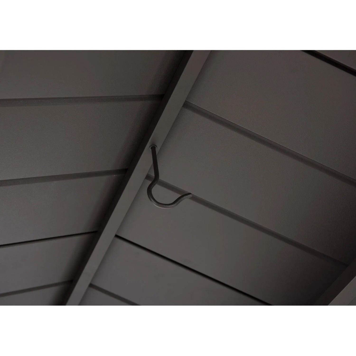 Detailaufnahme: Haken an der Innenseite des Sunjoy Grillpavillon Aspe Stahl, zur Aufhängung von Grillutensilien.