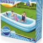 Verpackung des blauen Bestway Family Pool 305x183x46 cm, eckiger aufblasbarer Pool für Familien.