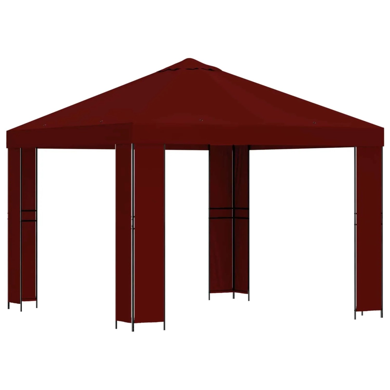 vidaXL Pavillon 3 x 3 m Bordeauxrot Polyester und Stahl 190 900359