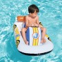 Bestway Poolschwimmer Rennauto mit Kind im Wasser, buntes aufblasbares Schwimmtier.