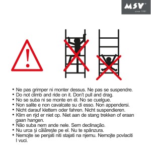 Warnhinweis: Handtuchleiter nicht beklettern oder daran ziehen.