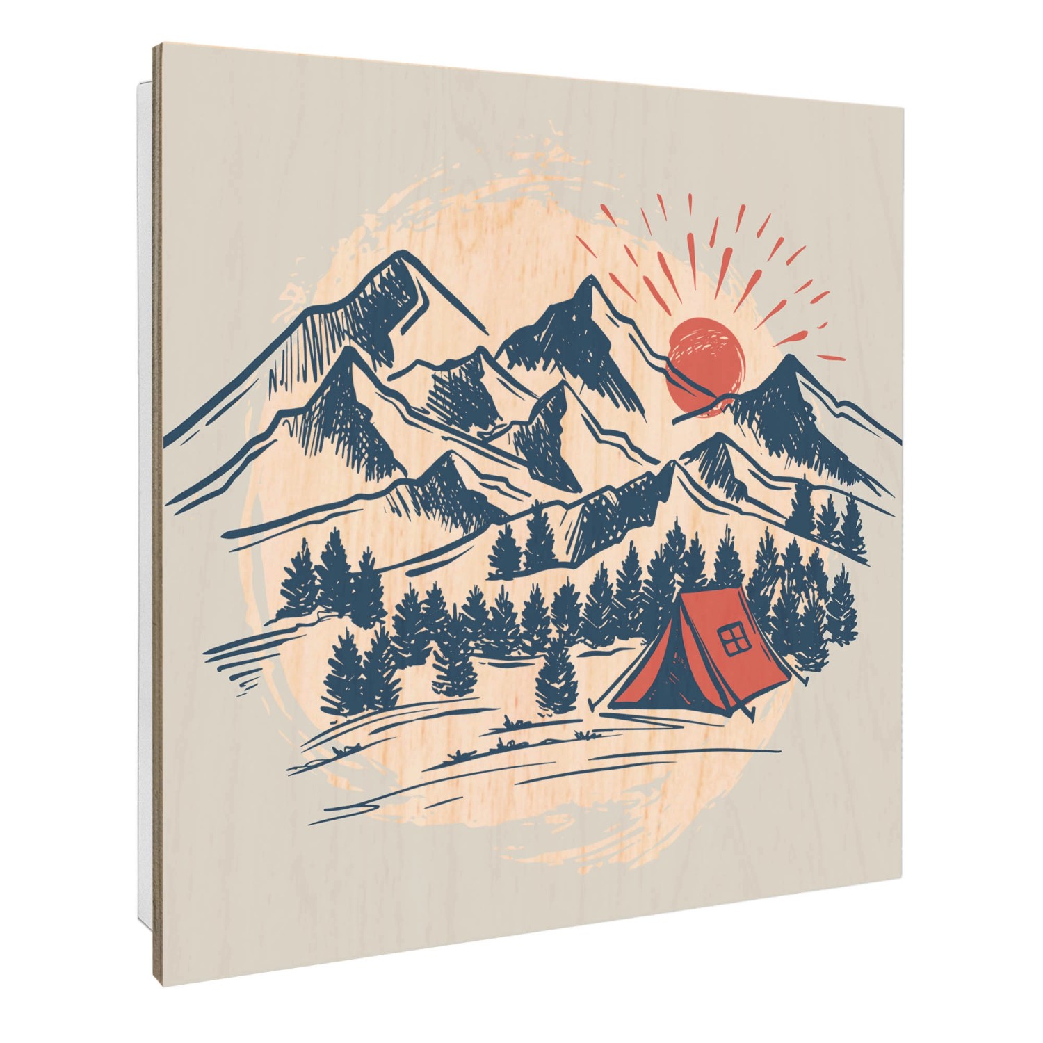 Banjado Schlüsselkasten mit Holzfront 30x30cm Weiß Scharnier Links 50 Haken günstig online kaufen