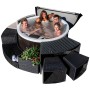 Canadian Spa Stufe Braun für runde Whirlpools 112 cm x 50 cm x 20 cm_10