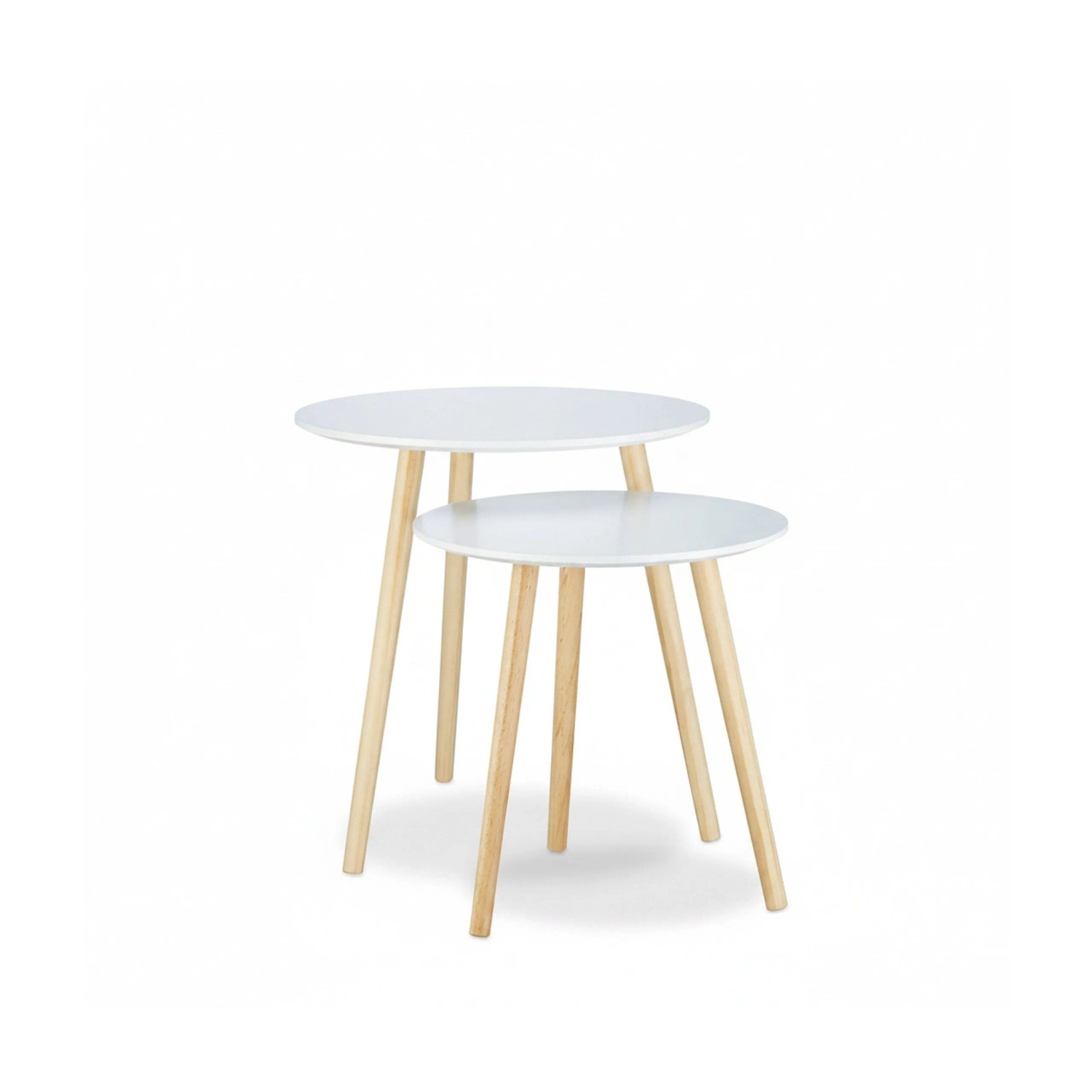 Relaxdays Beistelltisch 2er Set Holz Weiß Skandinavisch 47 cm x 47,5 cm 41 cm x 39 cm
