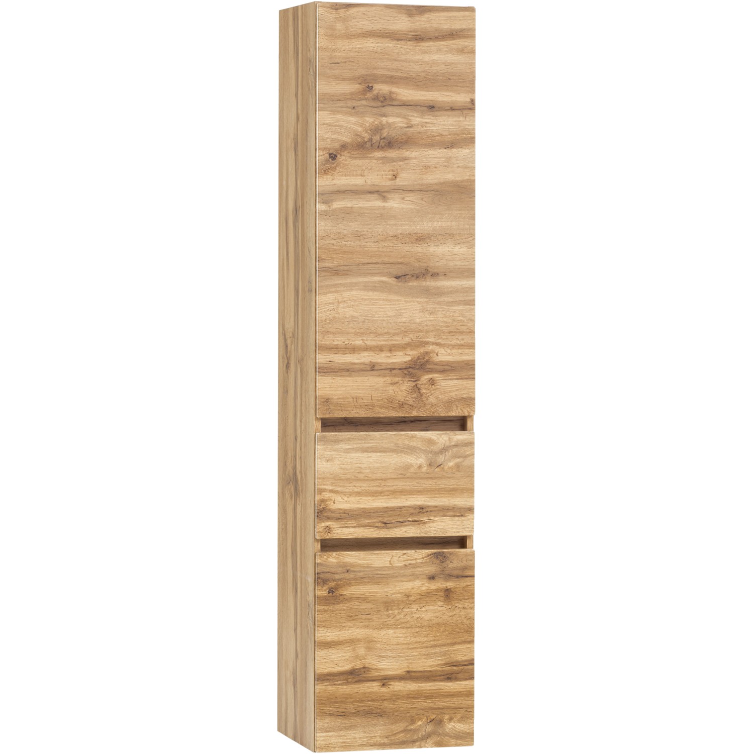 Held Möbel Hochschrank Trient, 40 cm breit, in Wotaneiche Optik für Badezimmer.