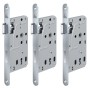 3er Set BASI Zimmertürschloss ES 927 BB DIN Links, Edelstahl Rundstulp 20 mm, für Innentüren.