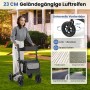 Costway Rollator mit Luftreifen, faltbar und höhenverstellbar, im Einsatz mit Nutzerin.