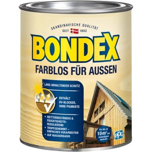Dose Bondex Farblos für Aussen Holzlasur 750ml. Farbloser Holzschutz für Aussen.