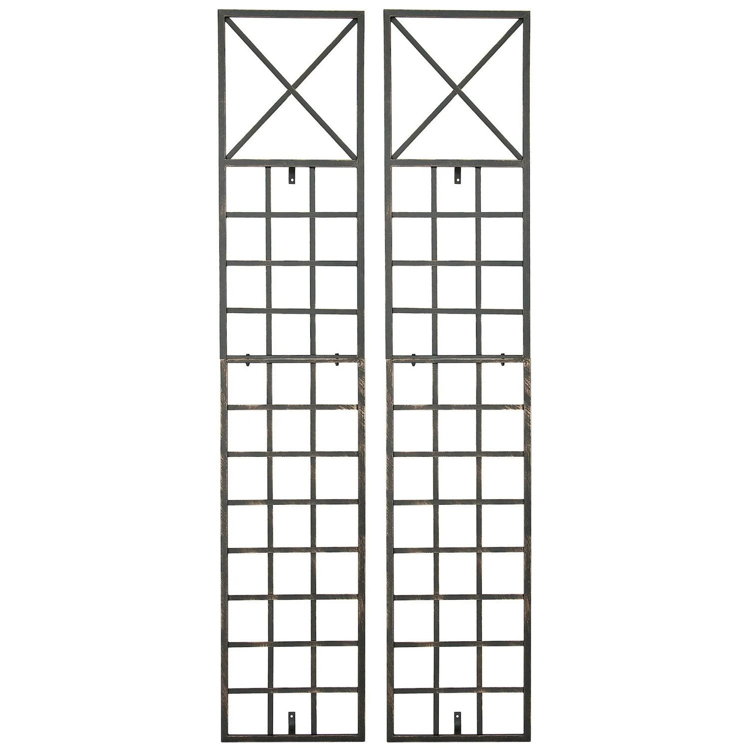 DELUKE Rankgitter HILDE 2er Set 40x1x198cm Metall Bronze Rankhilfe Kletterpflanzen Gartendekoration