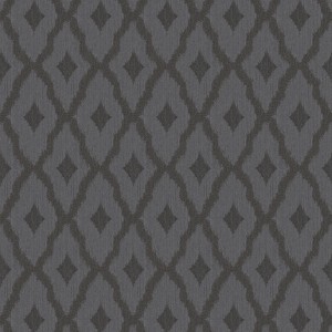 Anthrazitfarbene Vliestapete mit elegantem Rautenmuster für Wohnzimmer und Schlafzimmer.