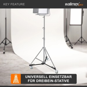 Walimex Pro Wt-600 Stativwagen Dreibein-Lampenstativ Wagen 10Kg Studiofotografie