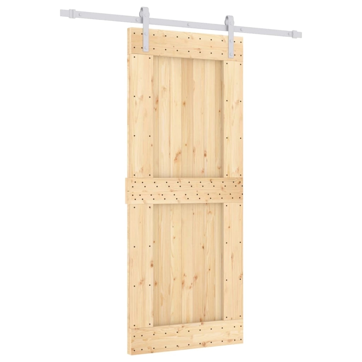 vidaXL Schiebetür mit Beschlag 85x210 cm Massivholz Kiefer 3203014 günstig online kaufen