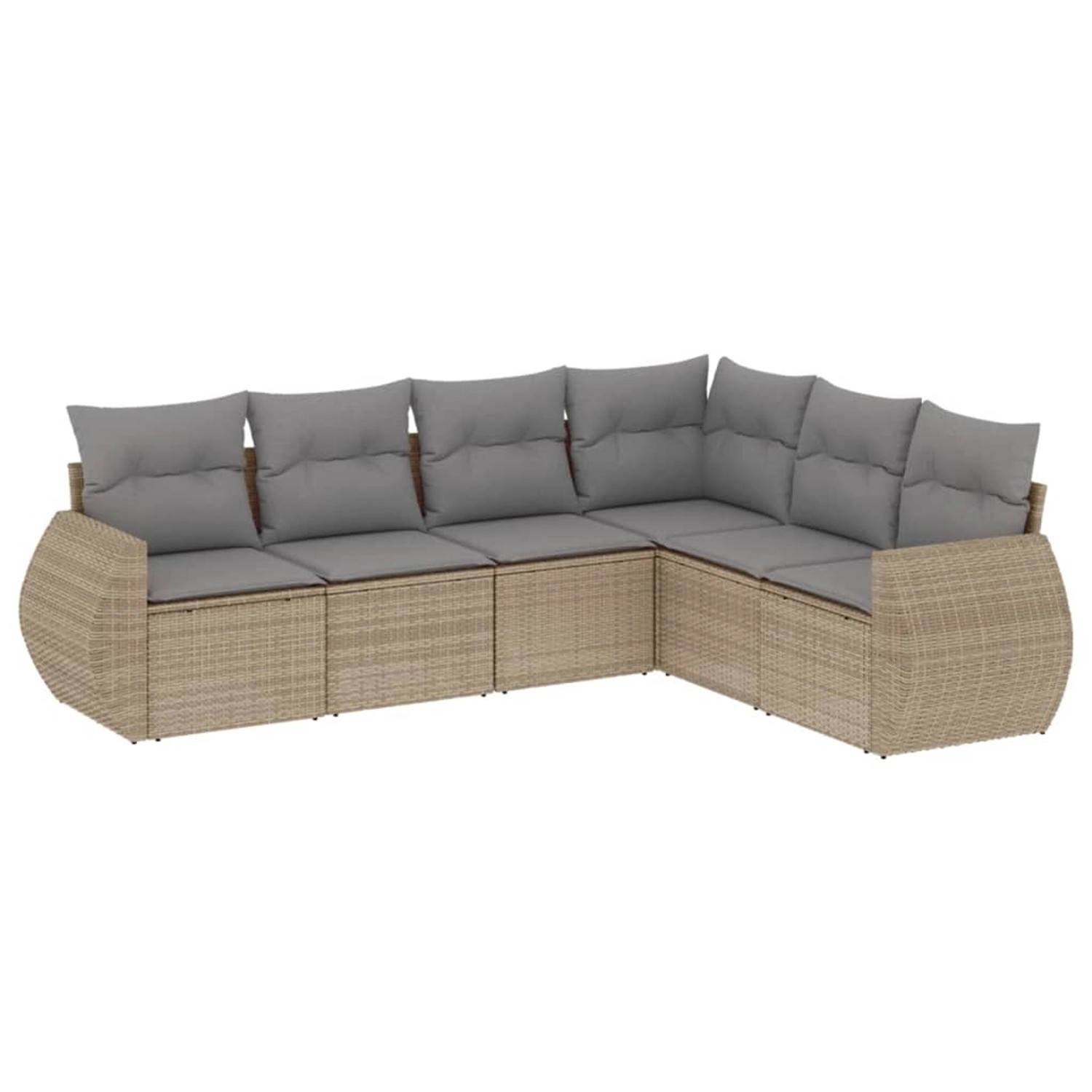 vidaXL 6-Tlg Garten-Sofagarnitur mit Kissen Beige Poly Rattan 3221408 günstig online kaufen