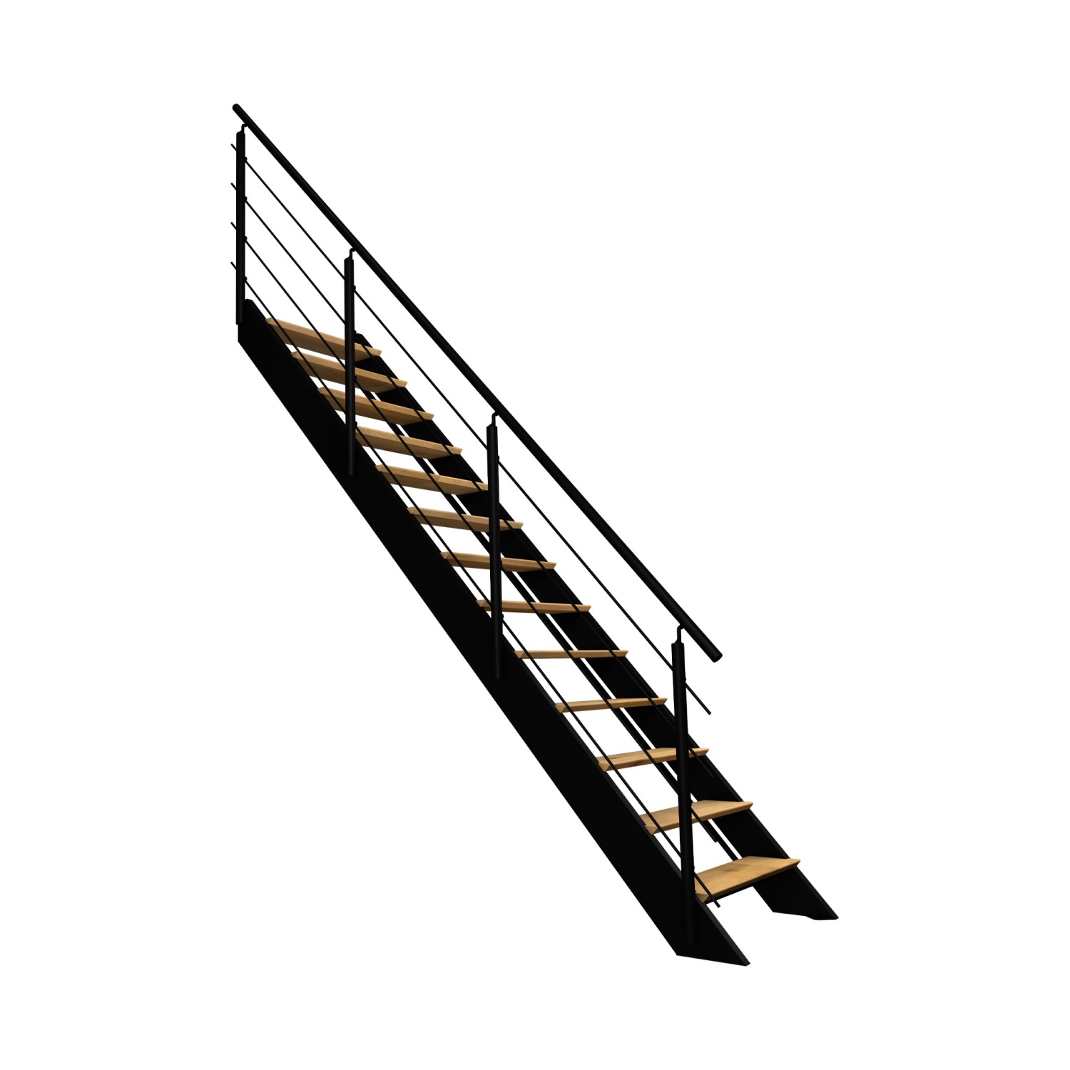 Kordo Gerade Treppe Buche LEDs Alugeländer Schwarz  Spectra günstig online kaufen