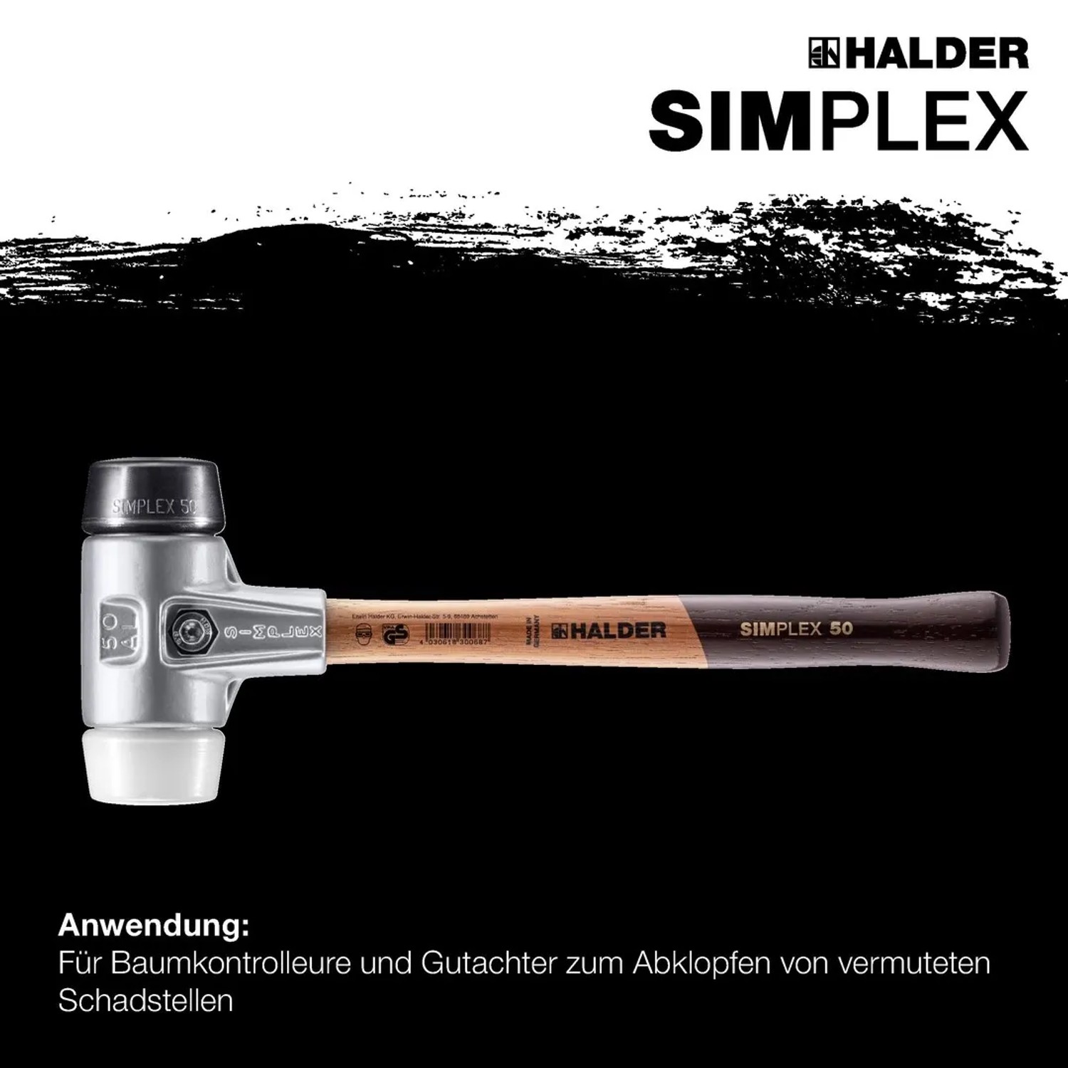 Halder Simplex Schonhammer Ø 40 mm Gummi   Superplastik mit Aluminiumgehäuse_5