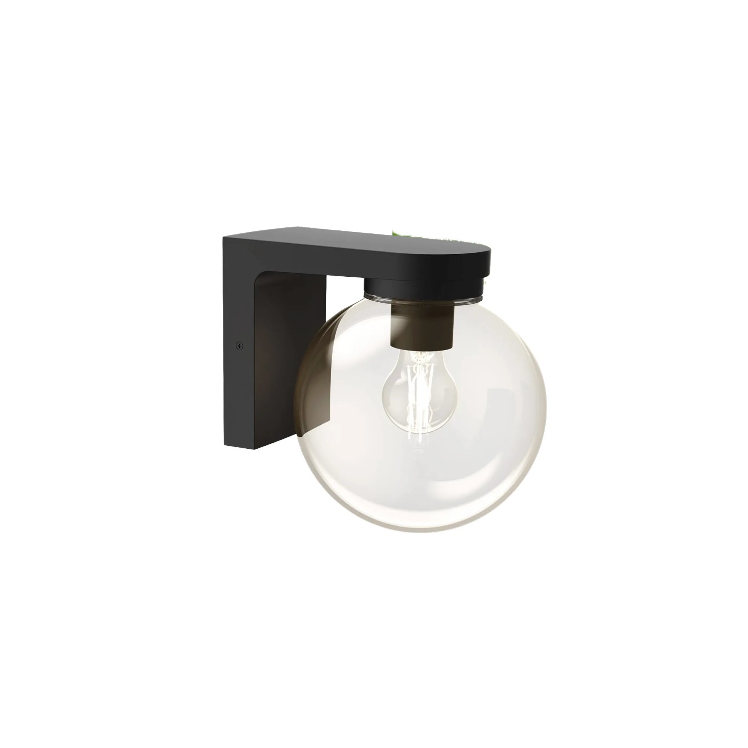 Moderne Philips Ulio Außenwandleuchte in Schwarz mit klarem Glas, 22,7x25,2x20 cm.