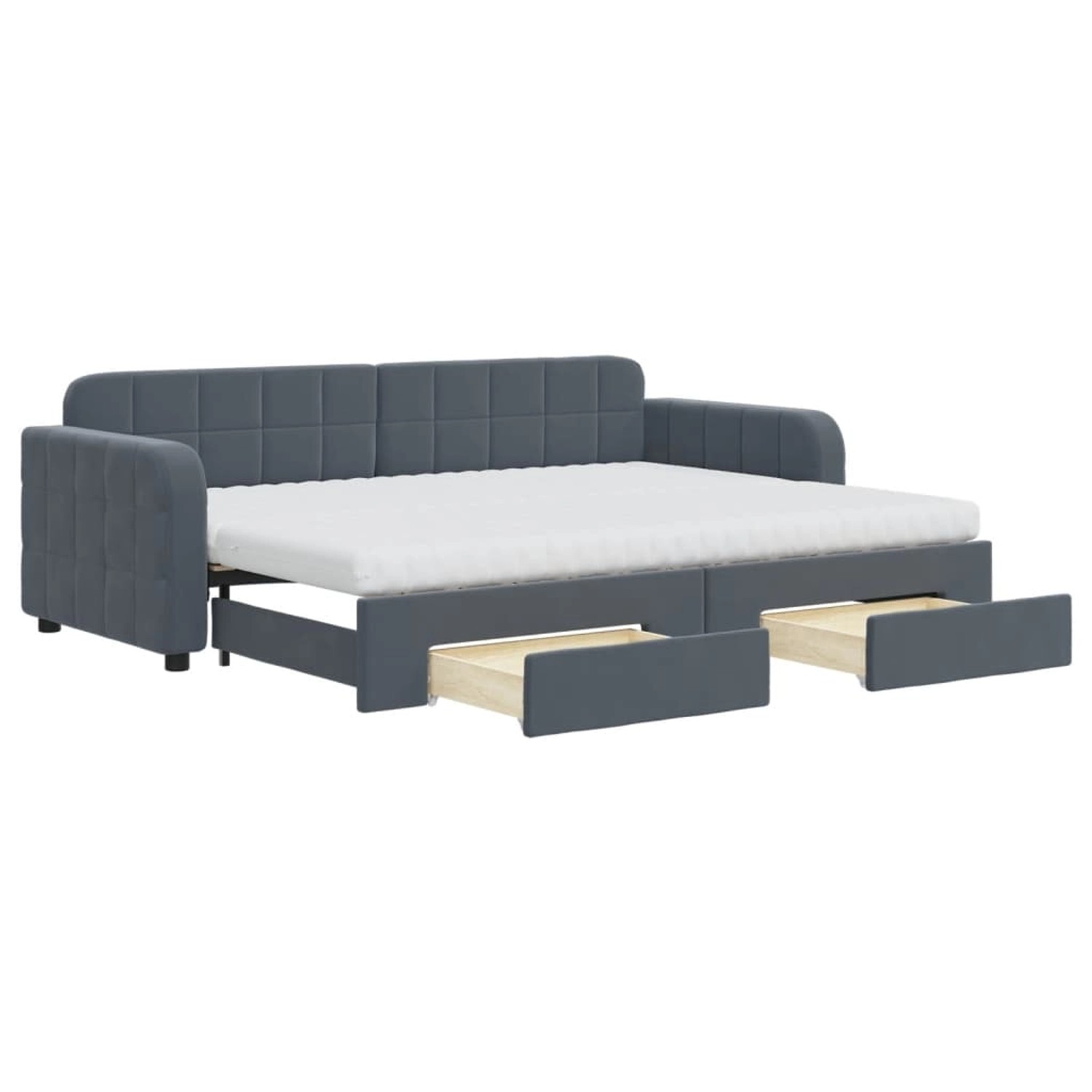 vidaXL Tagesbett Ausziehbar mit Schubladen Dunkelgrau 80x200 cm Samt 319699 günstig online kaufen