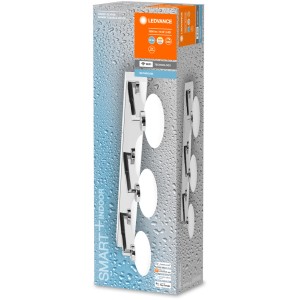 Verpackung der Ledvance Smart+ WiFi Bad-Wandleuchte Orbis Elypse, 56cm, mit Chrom-Details.