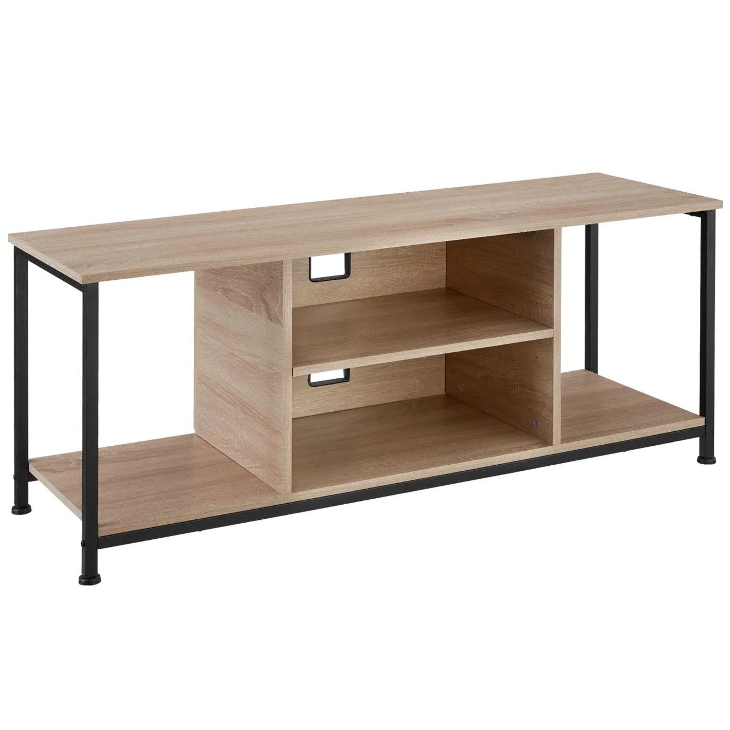 Tectake Tv Regal Denver Industrial Style Holz und Stahl  120 x 40 x 50 50 cm Industrial Holz Hell  Eiche Sonoma