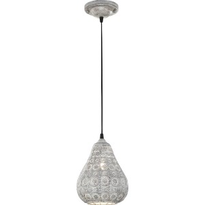 Graue Trio Pendelleuchte Jasmin im Antik-Look mit orientalischem Lampenschirm.