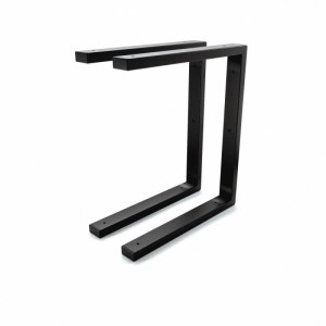 Zwei schwarze HEVVA LAHN Waschtischhalterungen, 35 cm tief, aus mattem Metall. Stabiles 2er Set für Wandmontage von Waschtischplatten.