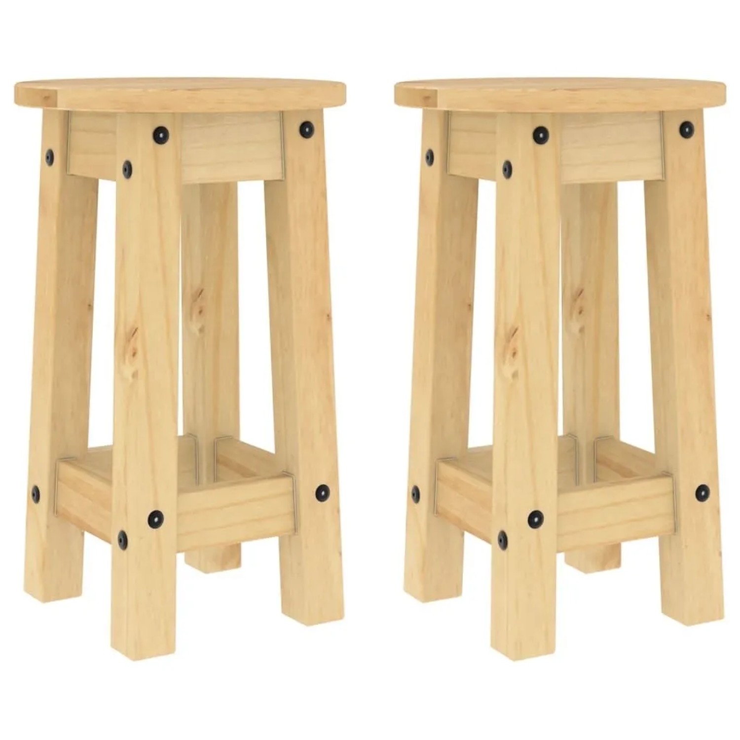 vidaXL Barhocker 2 Stk Massivholz Kiefer 4005699