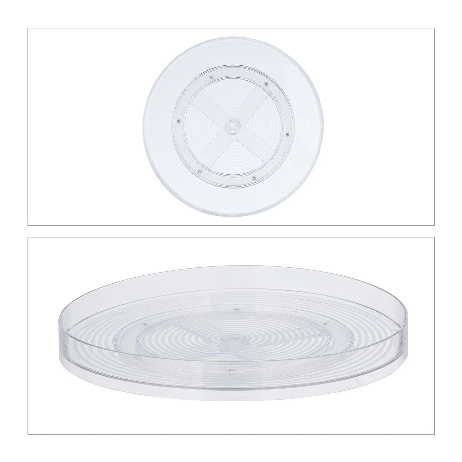 Relaxdays Drehteller Kunststoff Transparent Leichtläufig 4 cm x 30 cm 0,42 kg