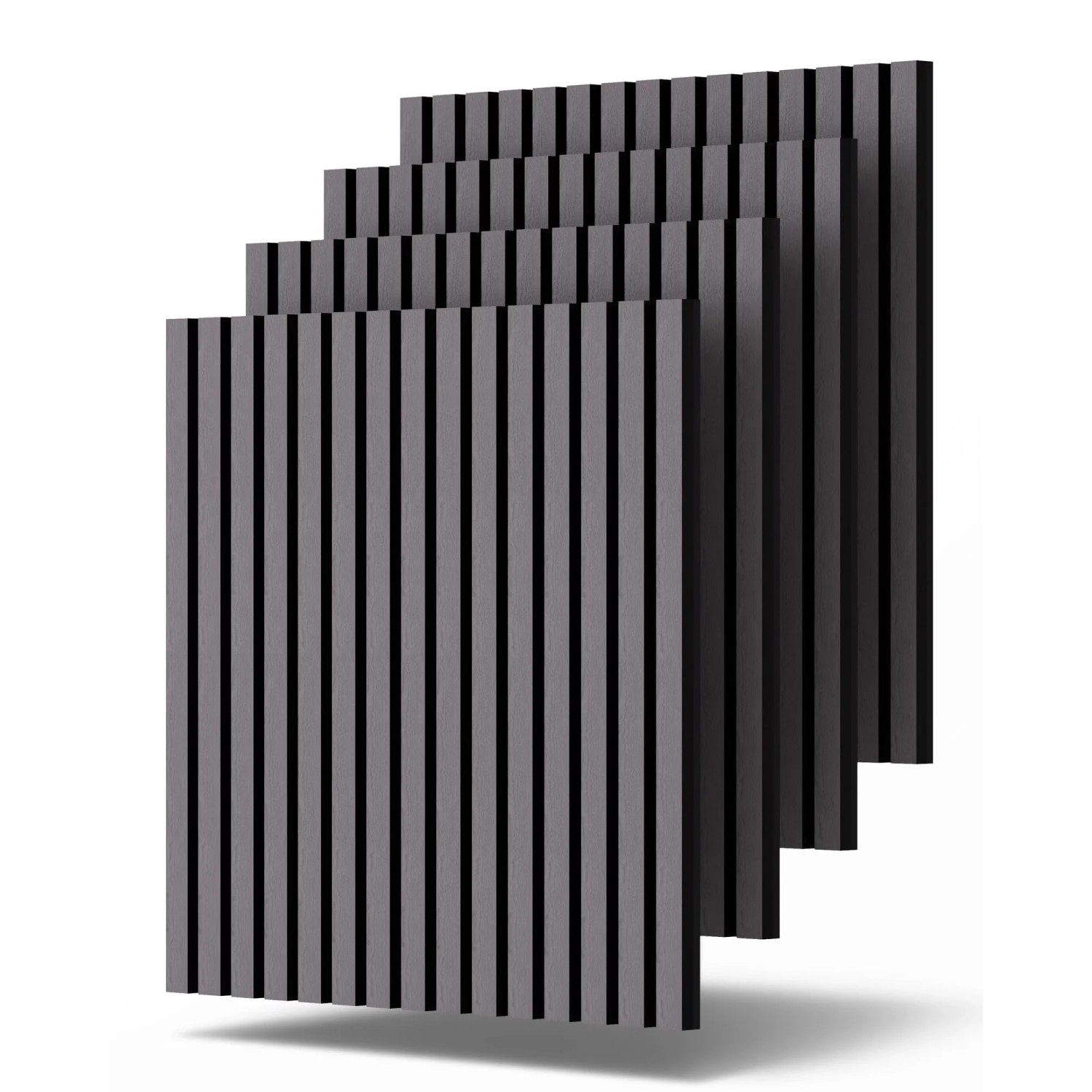 Dalsys 4x Akustikpaneele 60x60cm mit Lamellen Grau