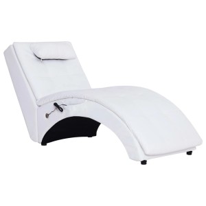Weiße vidaXL Massage Chaiselongue aus Kunstleder mit Kissen. Entspannung pur!