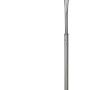 Moderne LED Stehleuchte Reed in Nickel matt mit fünf Leuchten für Wohnzimmer.