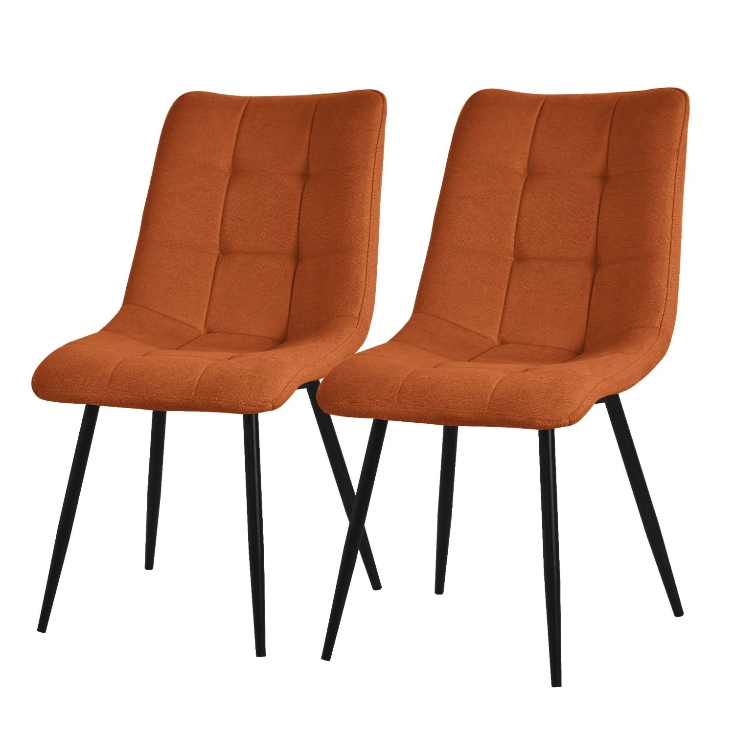 ML-Design Esszimmerstühle 2er Set Orange Stoffbezug Metallbeinen