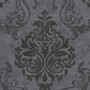 Graue A.S. Creation Vliestapete mit Barock Muster für elegante Wandgestaltung.