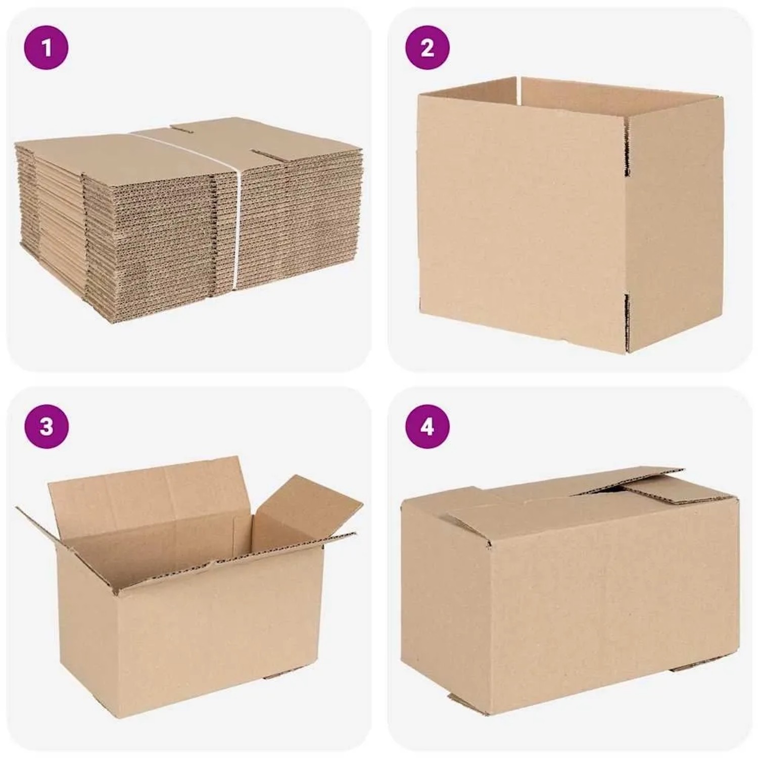 vidaXL Faltbox mit Speicher 50 Stk Natur 24 x 13 x 13 cm Karton 4106565_6