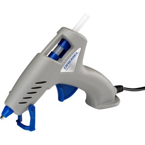 Dremel 910-3 Heißklebepistole, grau/blau, mit Klebestift. Ideal für Hobby und Handwerk.