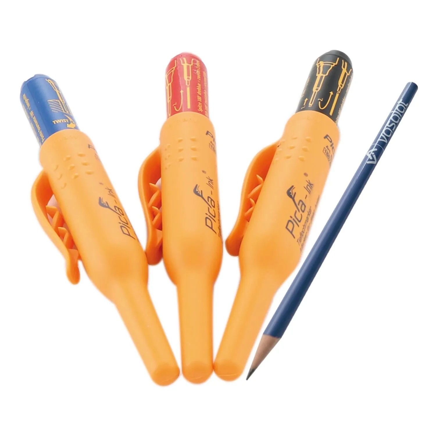 vasalat Set Pica Tieflochmarker-Set für tiefe Löcher Schwarz Blau Rot 3-teilig