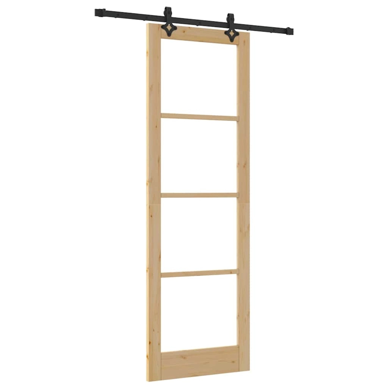 vidaXL Schiebetür Braun 78 x 232 cm Holz und Metall 3332275 günstig online kaufen