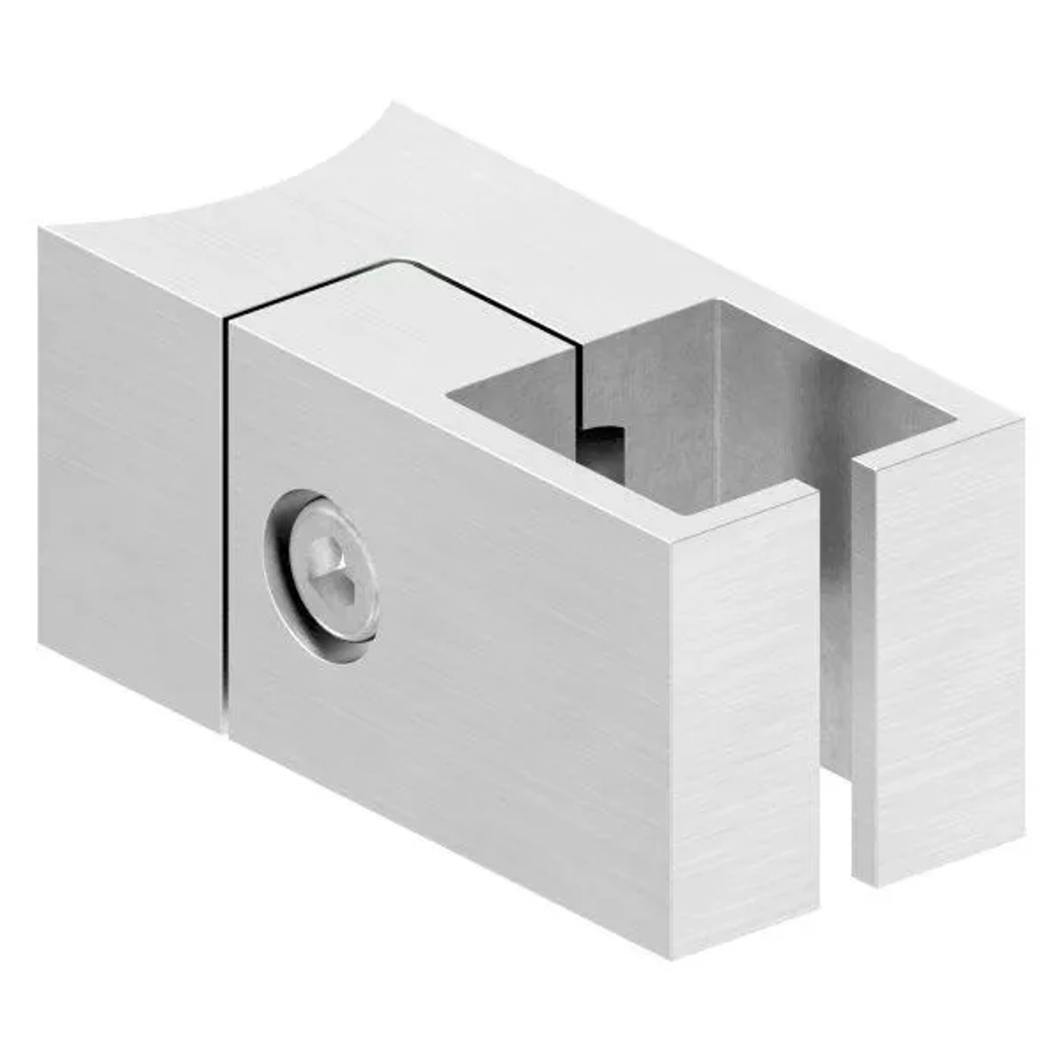 FeNau Profilhalter Edelstahl V2A Für Profil 20x20 mm Anschluss Ø 42,4 mm Geschliffen Korn 240