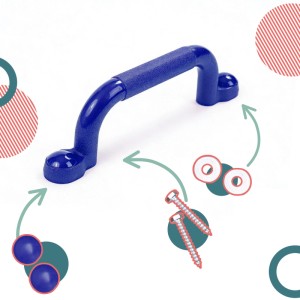 Relaxdays Klettergriffe 4er Pack Kunststoff Blau Rutschfest 24 cm x 3 cm x 7 cm 90 g