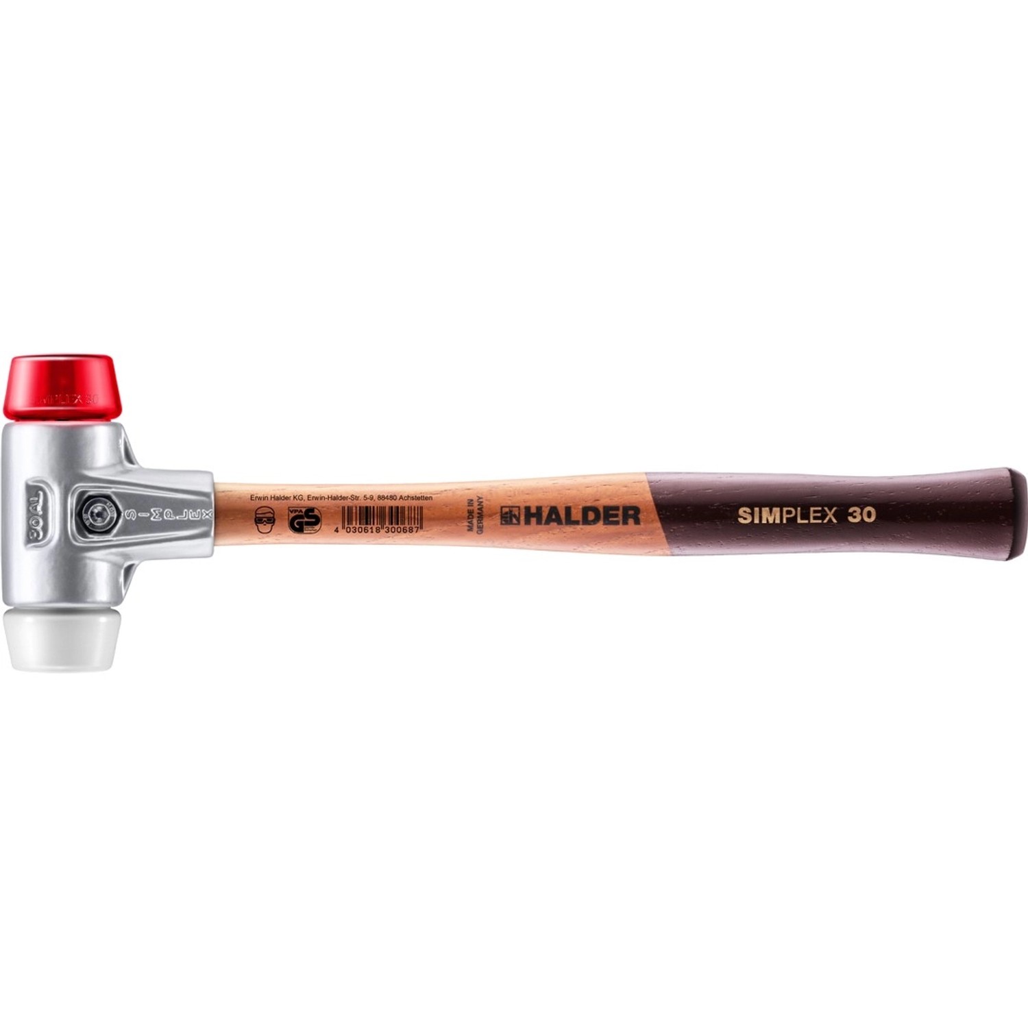 Halder Simplex Schonhammer Ø 30 mm Plastik Rot   Superplastik mit Aluminium günstig online kaufen