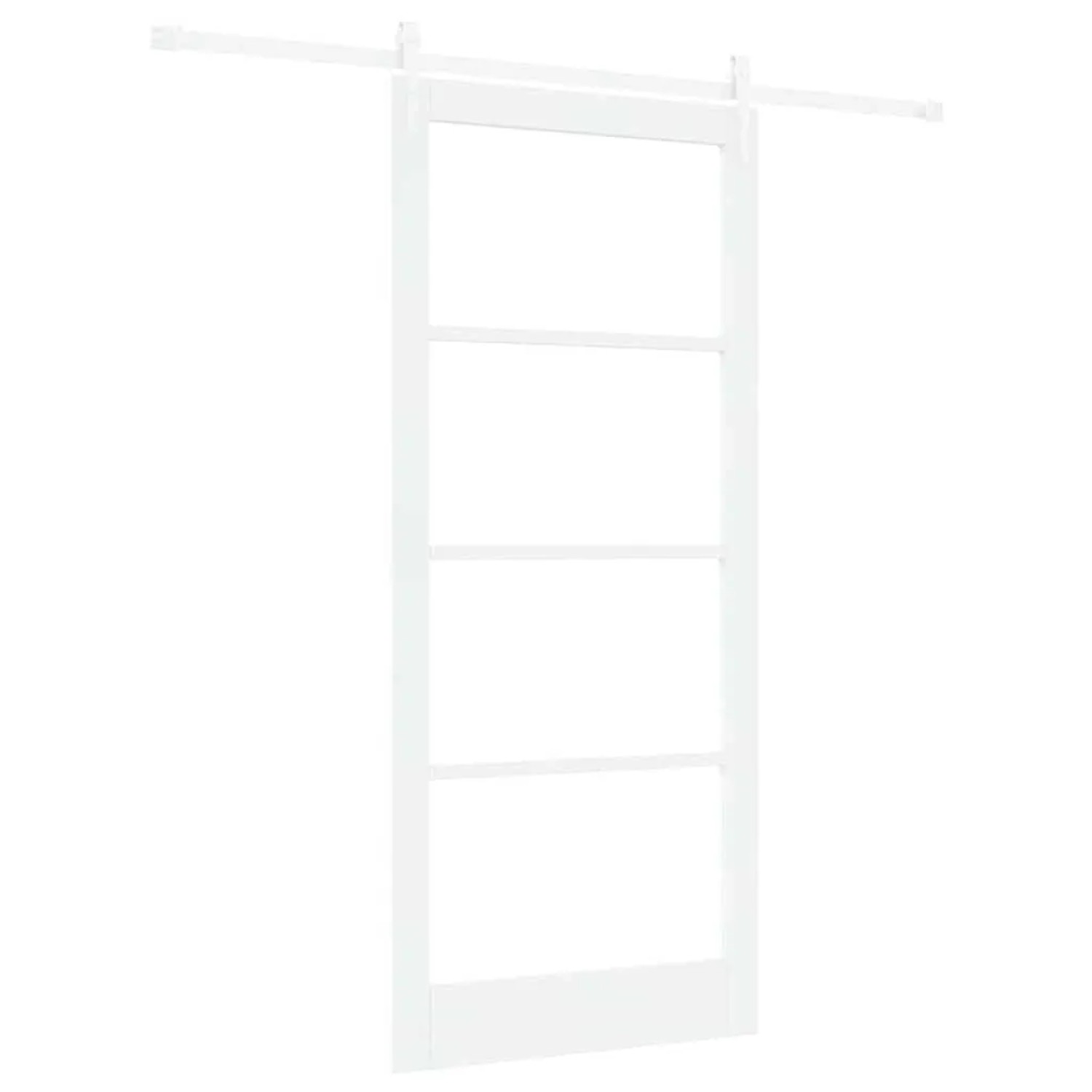 vidaXL Schiebetür Weiß 93 x 211 cm Massivholz Kiefer und Glas 3332430