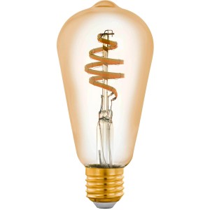Eglo LED-Leuchtmittel Zigbee Amber, 4,9W, E27, mit spiralförmigem Leuchtfaden.