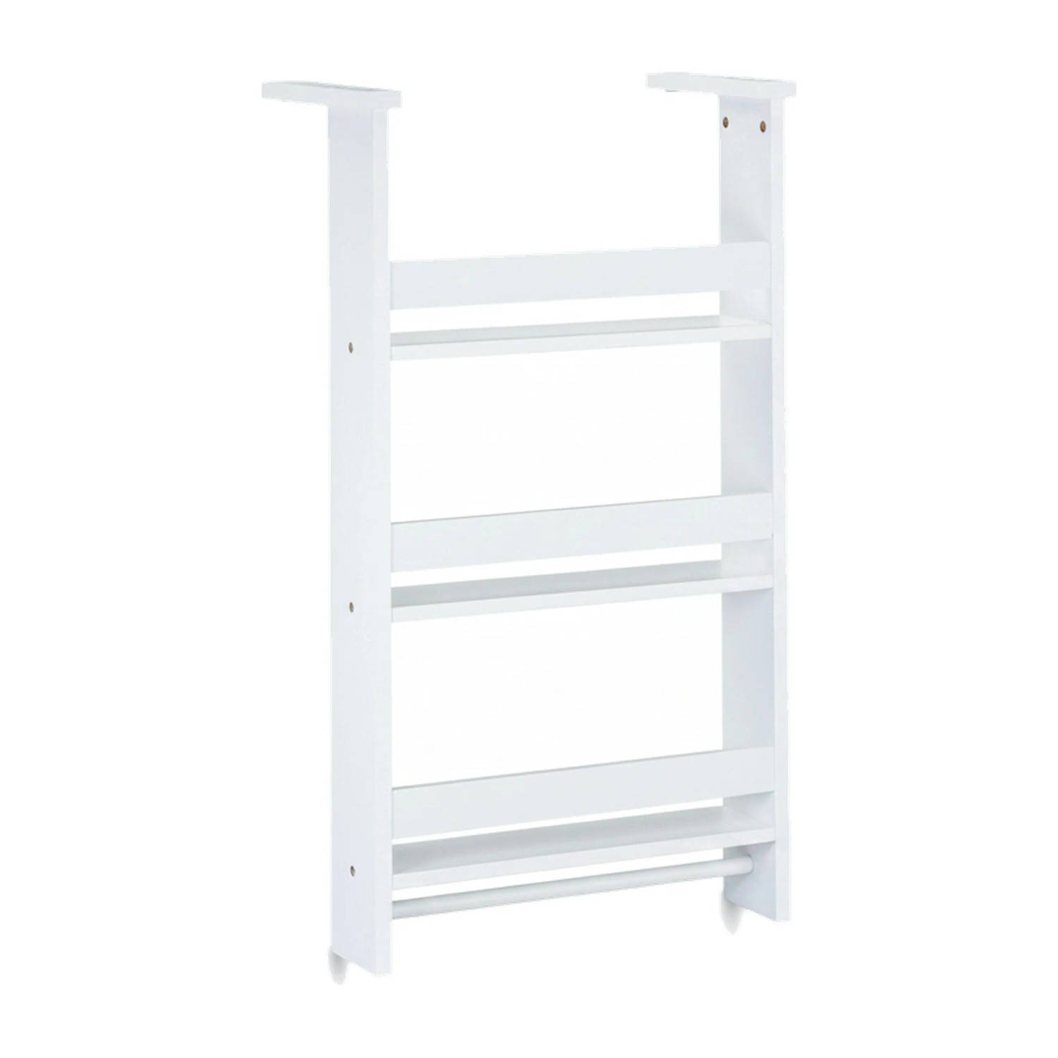 Relaxdays Hängeregal für Kühlschrank MDF Edelstahl Weiß Rutschfest 74 cm x 42 cm x 20 cm