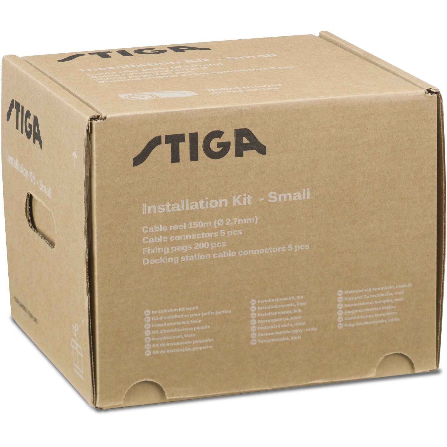 Stiga Installationskit Small für G Rasenroboter in einem Karton.