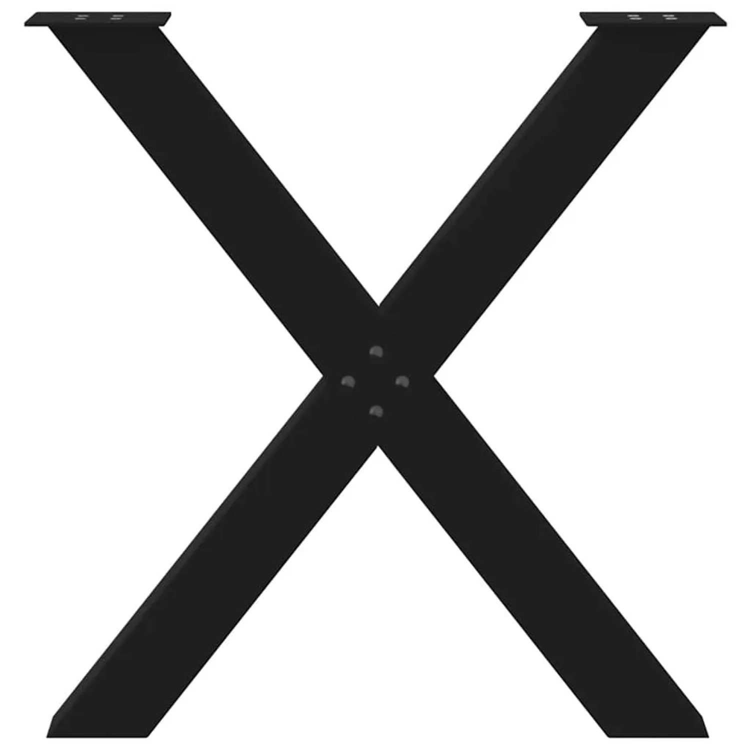 Schwarze vidaXL Esstischbeine in X-Form, 3er Set, aus Stahl für DIY Möbelbau.
