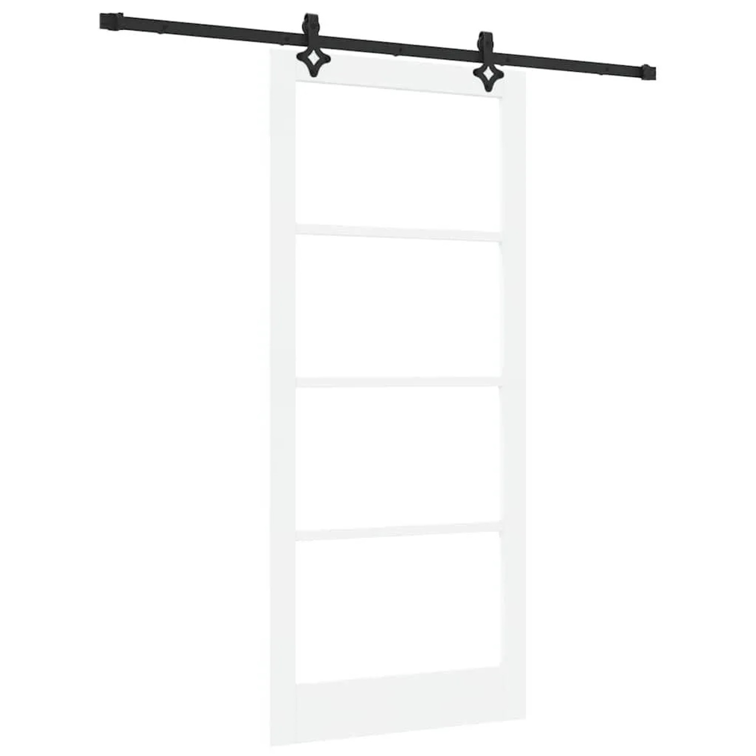 vidaXL Schiebetür ORKDAL Weiß und Schwarz 93 x 211 cm 3332206