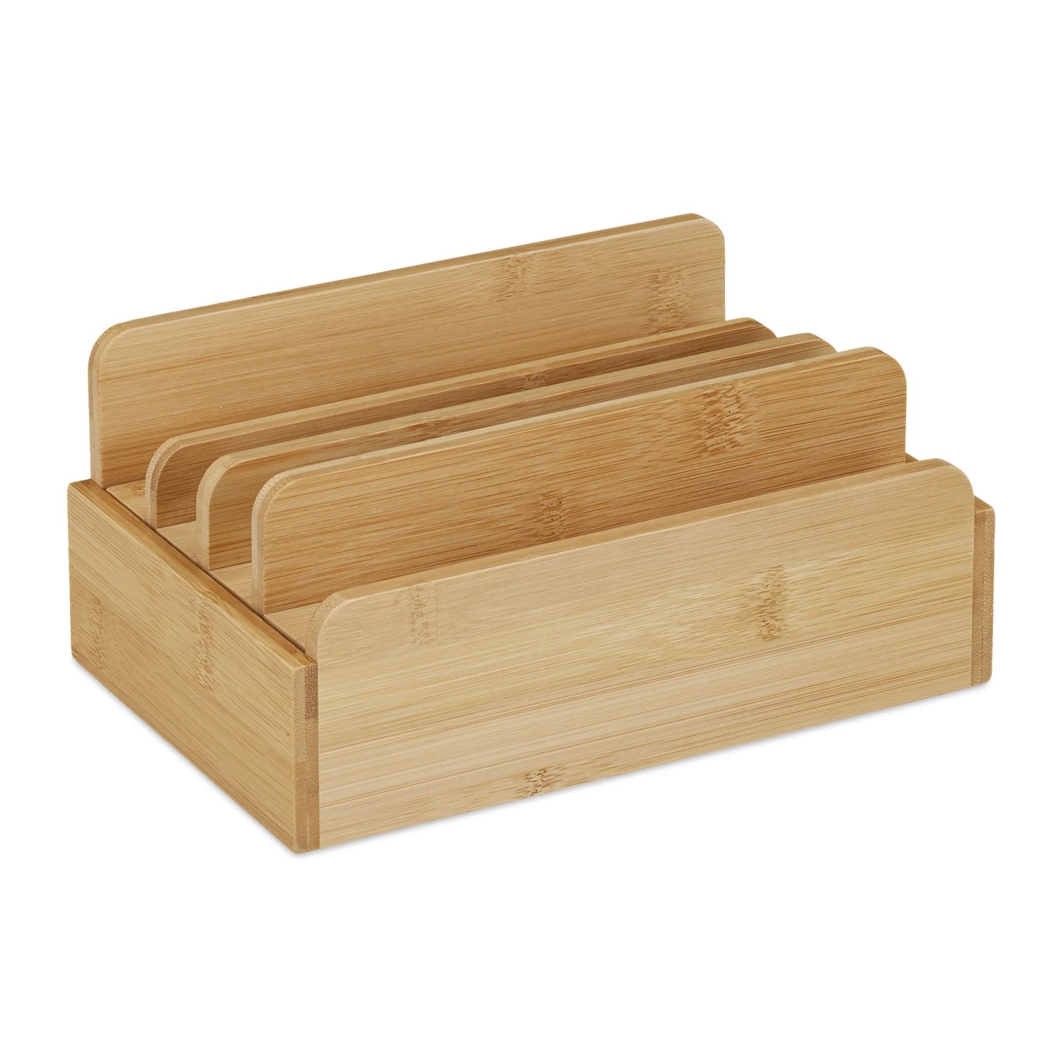 Relaxdays Ladestation Bambus Natur Mit Deckel 10 cm x 22,5 cm x 15 cm 0,7 kg