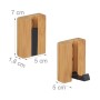 Relaxdays Garderobenhaken Set 4er Pack Bambus Aluminium Natur Schwarz Klappbar 7 cm x 5 cm x 5 cm 40 g_4