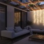 Paulmann LED-Lichterkette Yuna warmweiß auf Terrasse, an Pergola und als Lichtvorhang. Gemütliche Außenbeleuchtung.